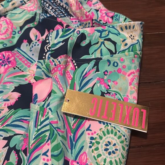Lilly Pulitzer Green and Pink A-line Mini Skirt NEW Pockets Luxletic Size 6 - Picture 3 of 3